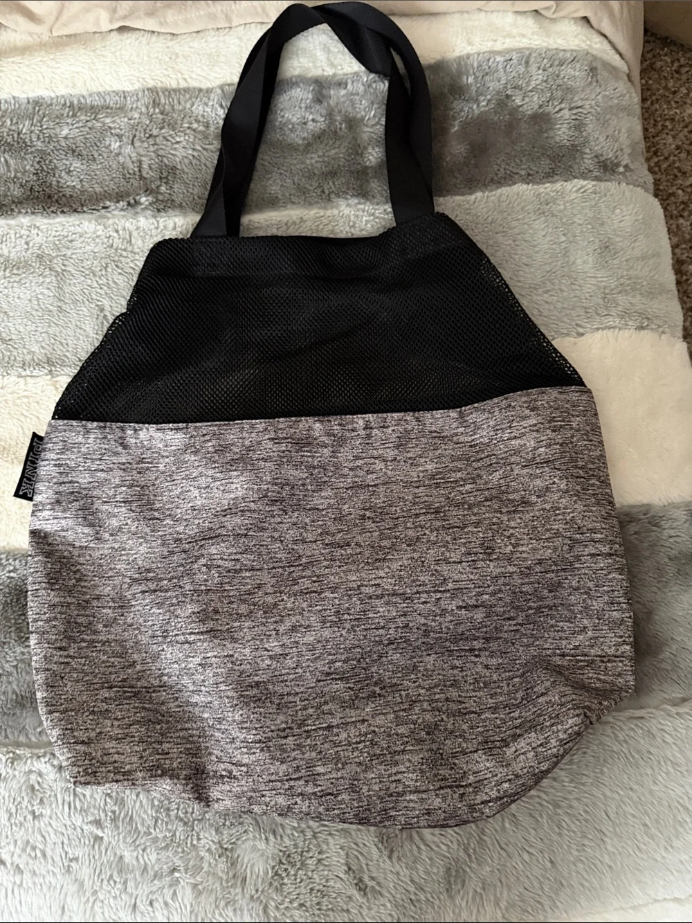 PINK Victoria's Secret Black & Gray Logo Tote